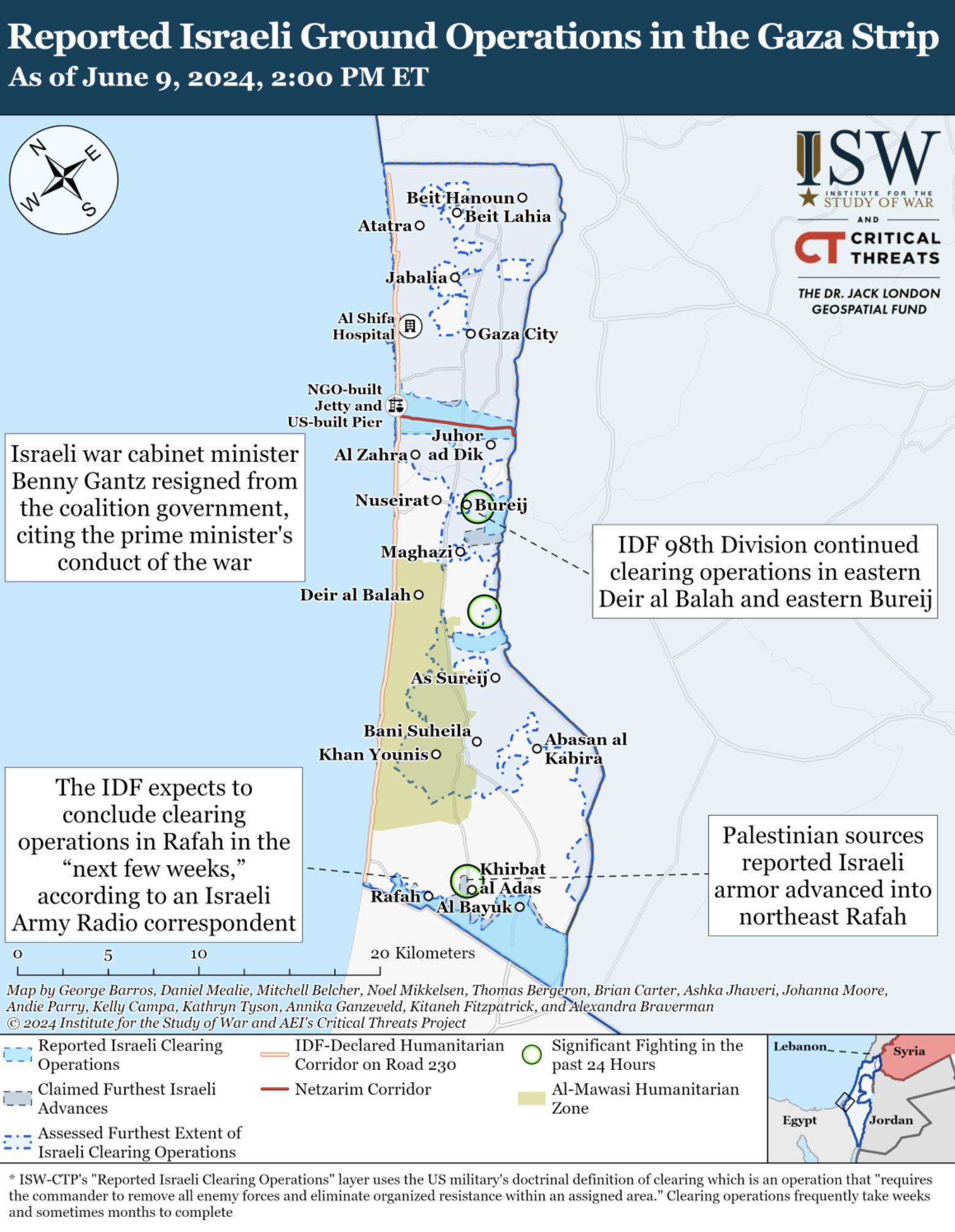 Reported Israeli Ground Operations in Gaza