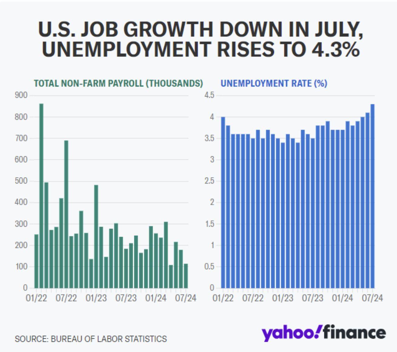 JOB GROWTH DOWN IN JULY